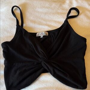 Pop Women's Black Twist Crop Top
